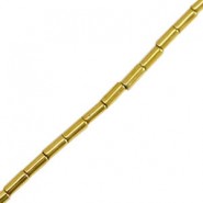 Hematite beads tube 3x1.5mm Gold